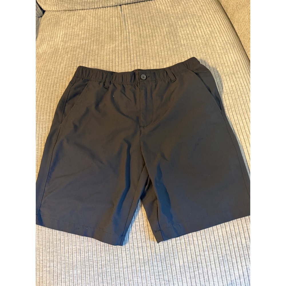 Under Armour Mens Performance Golf Shorts Black Size 34 Stretch Flat Front 9"